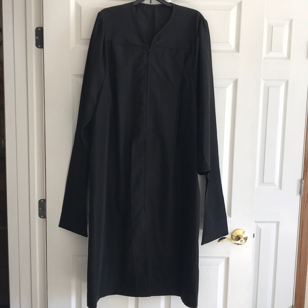 Black masters graduation gown